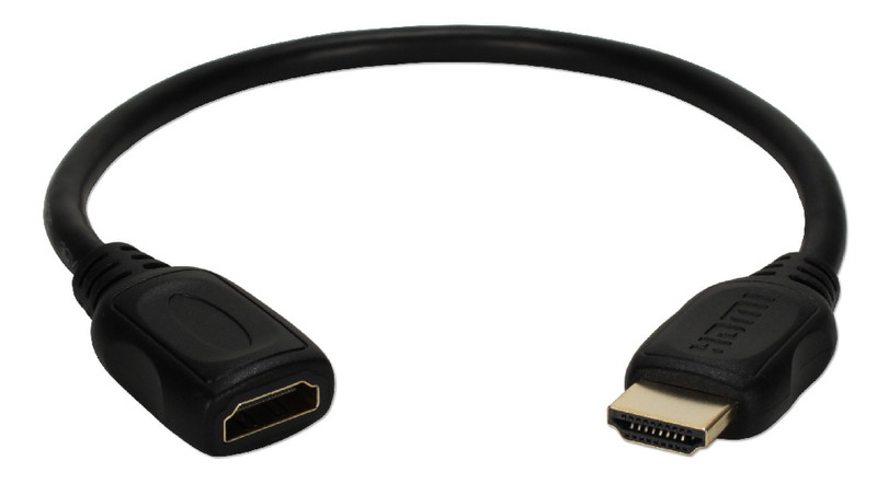 QVS HDXG-0.5F 0.15m HDMI HDMI Schwarz HDMI-Kabel