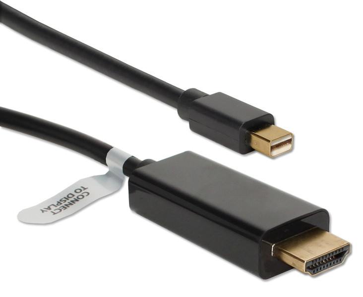 QVS MDPH-03BK 0.9m Mini DisplayPort HDMI Black video cable adapter