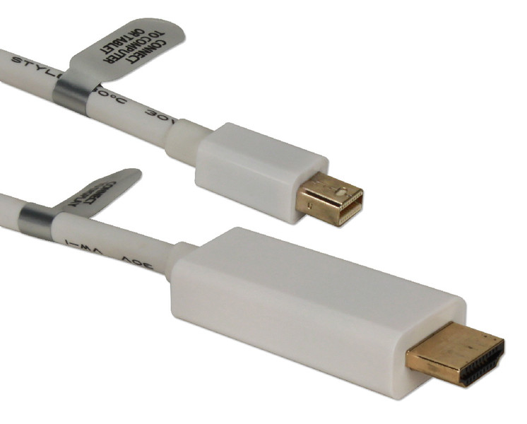 QVS MDPH-10 3m Mini DisplayPort HDMI Weiß Videokabel-Adapter