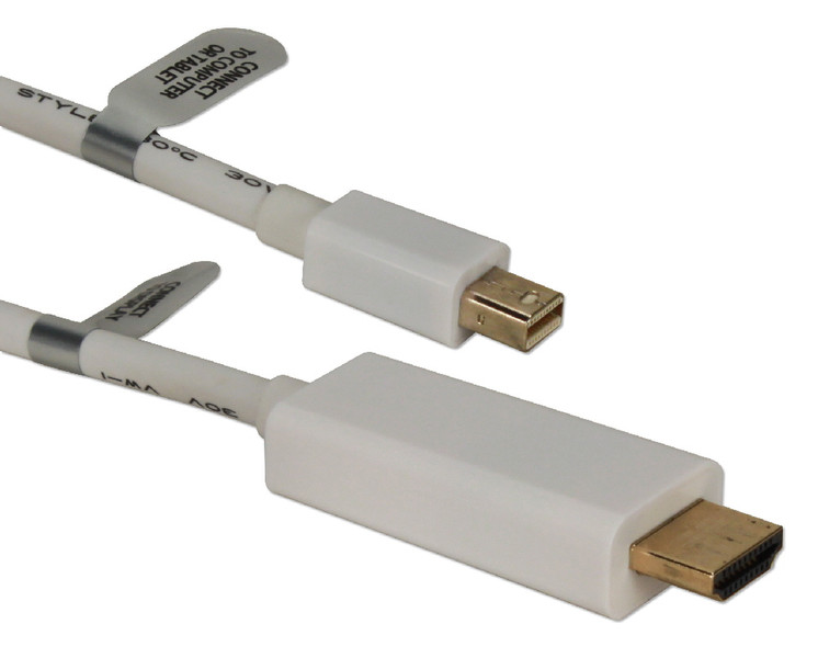 QVS MDPH-15 4.6m Mini DisplayPort HDMI White video cable adapter