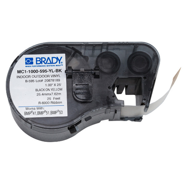 Brady People MC1-1000-595-YL-BK Черный, Желтый Self-adhesive printer label