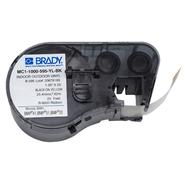 Brady People MC1-1000-595-YL-BK Schwarz, Gelb Selbstklebendes Druckeretikett