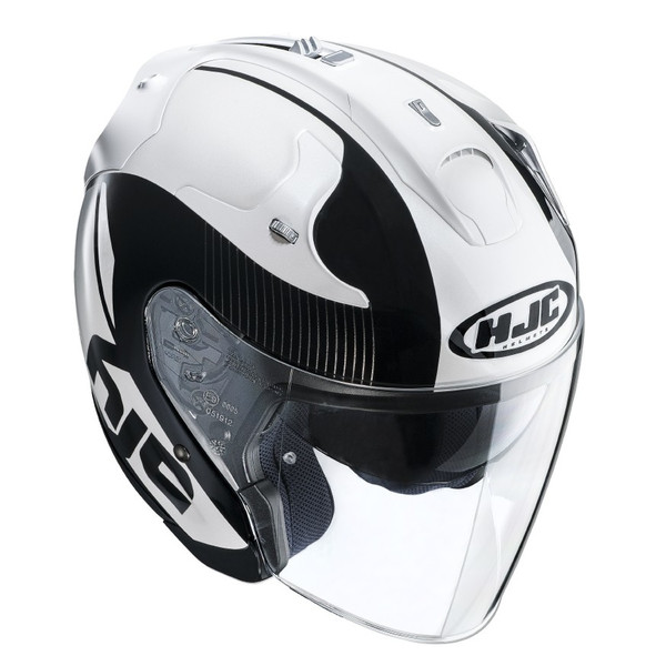 HJC Helmets FG-JET Acadia MC-5 Helm mit offenem Visier Schwarz, Weiß