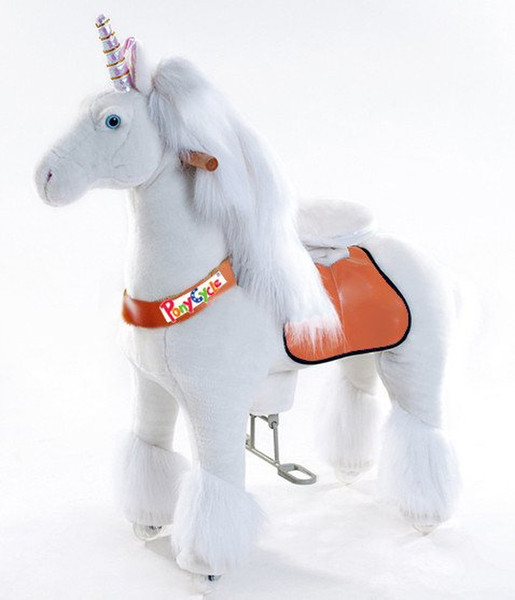 PonyCycle Unicorn Drücken Spielzeug in Tierform zum Draufsetzen Weiß