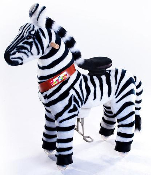 PonyCycle Zebra Drücken Spielzeug in Tierform zum Draufsetzen Schwarz, Weiß