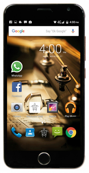 Mediacom PhonePad X532 Ultra Две SIM-карты 4G 16ГБ Черный, Золотой смартфон
