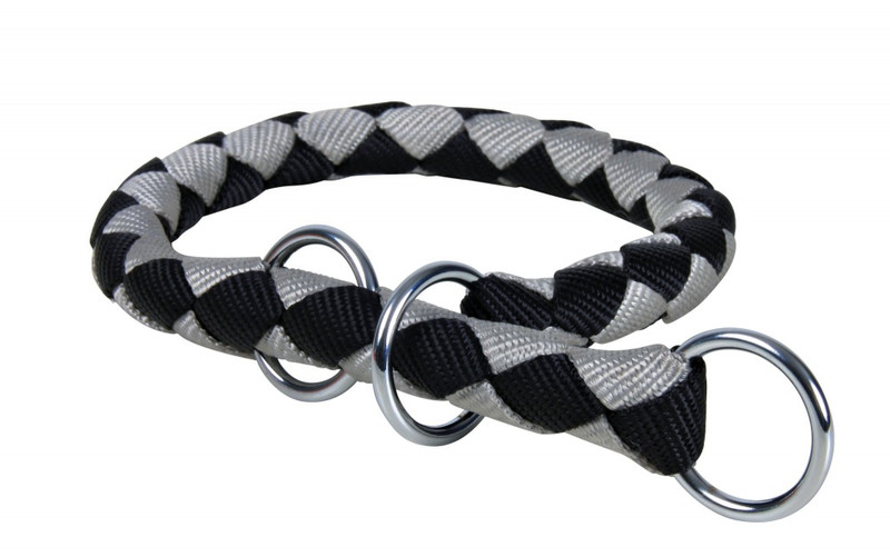 TRIXIE Cavo Choker Schwarz, Silber Nylon Medium Hund Standard collar Halsband für Haustiere