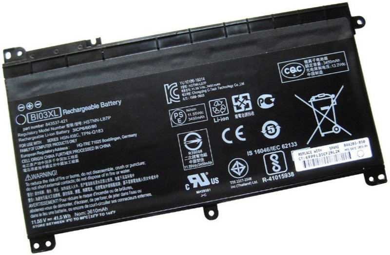 MicroBattery MBXHP-BA0010 Lithium-Ion 3600mAh 11.3V rechargeable battery