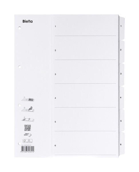 Biella 0469406.01 Numeric tab index Weiß Tab-Register