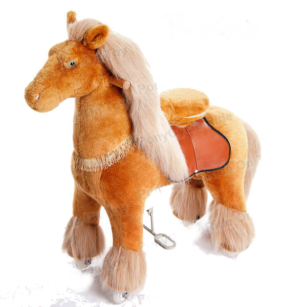 PonyCycle Horse Drücken Spielzeug in Tierform zum Draufsetzen Orange