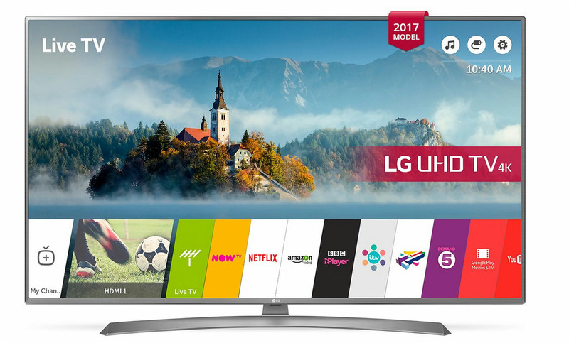 LG 65UJ670V 65Zoll 4K Ultra HD Smart-TV WLAN Schwarz, Silber LED-Fernseher