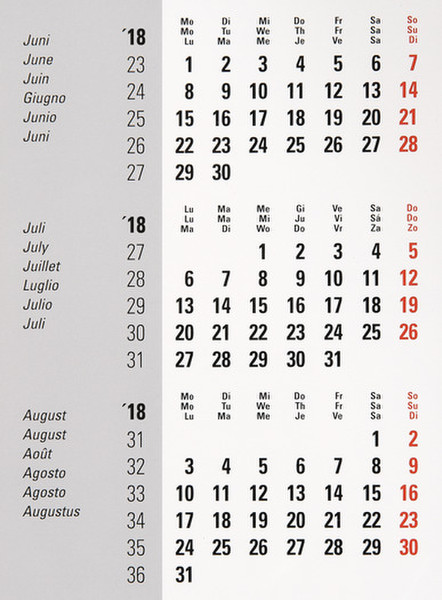 Biella 0883511.000018 Table calendar