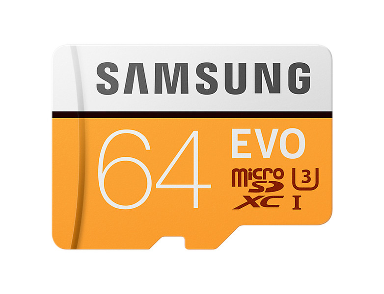 Samsung 64GB, MicroSDXC EVO 64GB MicroSDXC UHS-I Klasse 10 Speicherkarte