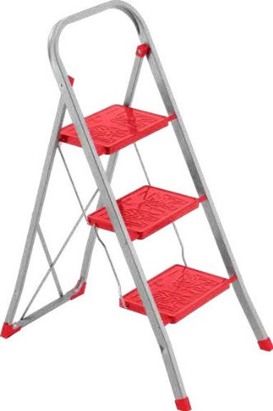 Framar Slimmy 3 Stufenleiter 3Schritte Rot, Edelstahl