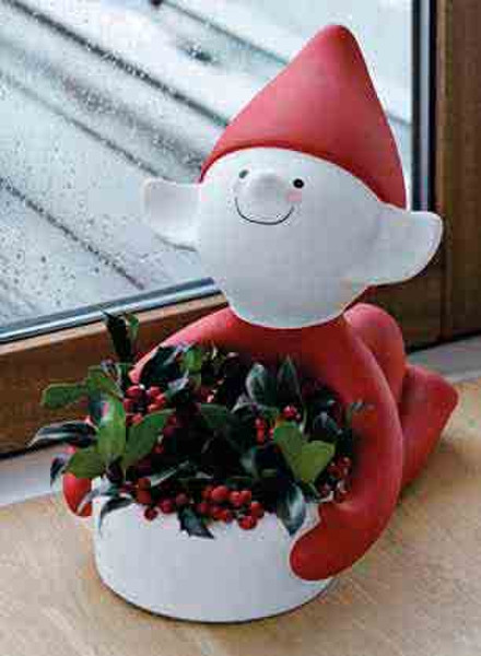 Sirius Home Elf Lucky Welcome Red,White Ceramic decorative statue/figurine