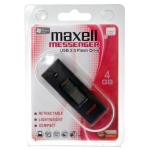Maxell Messenger 4ГБ USB 2.0 Тип -A Черный USB флеш накопитель