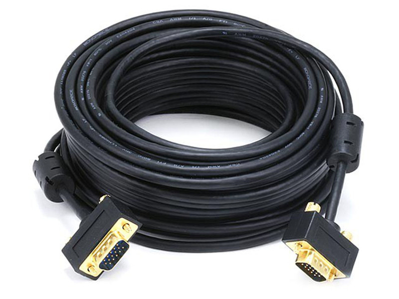 Monoprice VGA/VGA, M/M, 15.24 m 15.24м VGA (D-Sub) VGA (D-Sub) Черный VGA кабель