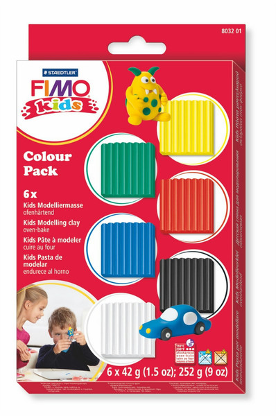 Staedtler FIMO 8032 Модельная глина 252г Черный, Синий, Зеленый, Красный, Белый, Желтый 6шт