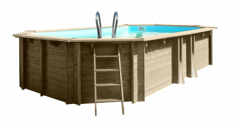 Gre 783337EB Framed pool Oval 23000L Brown,Wood above ground pool