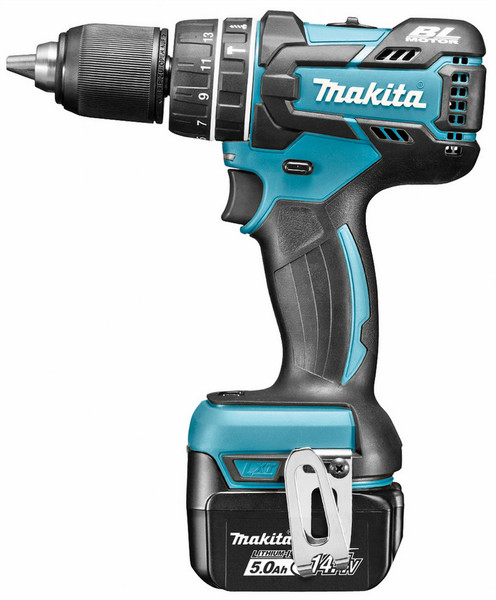 Makita DHP470RTJ Дрель с рукояткой пистолетного типа Литий-ионная (Li-Ion) 5А·ч 1700г Черный, Синий аккумуляторная комби-дрель