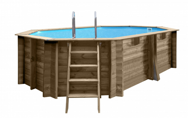 Gre 778354EB Framed pool Oval 11200L Brown,Wood above ground pool