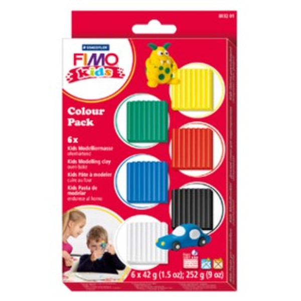 Staedtler FIMO 8032001 Knetmasse Schwarz, Blau, Grün, Rot, Weiß, Gelb 6Stück(e) Modellier-Verbrauchsmaterial