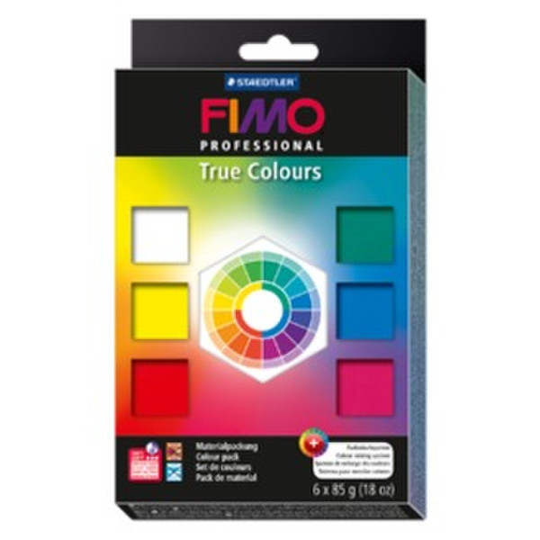 Staedtler FIMO 8003001 Knetmasse Blau, Grün, Rot, Weiß, Gelb 6Stück(e) Modellier-Verbrauchsmaterial