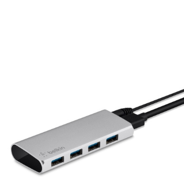 Belkin F4U073VFAPL USB 3.0 (3.1 Gen 1) Type-A 5000Мбит/с Алюминиевый, Черный хаб-разветвитель