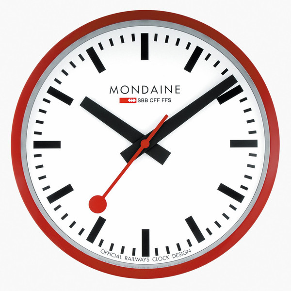 Mondaine A990.CLOCK.11SBC Quartz wall clock Circle Red,White wall clock
