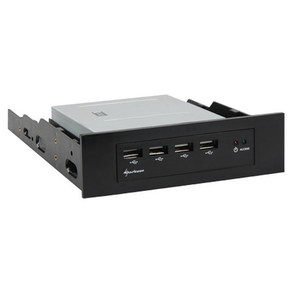 Sharkoon 4-Port USB-Hub 480Мбит/с Черный хаб-разветвитель