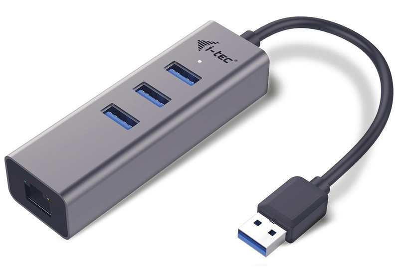i-tec U3METALG3HUB USB 3.0 (3.1 Gen 1) Type-A 5000Mbit/s Grey interface hub