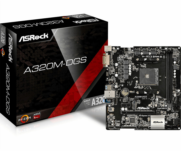 Asrock A320M-DGS AMD A320 Микро ATX материнская плата