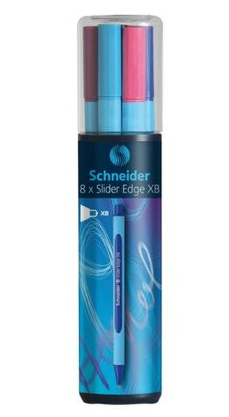 Schneider Slider Edge XB Stick ballpoint pen Extra Bold Черный, Синий, Зеленый, Оранжевый, Розовый, Красный 8шт