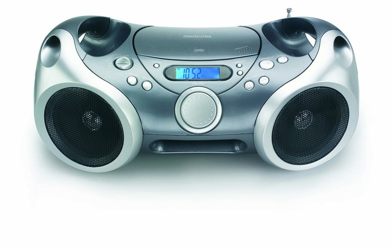 Memorex Sport CD/MP3 Boombox Mini-Set Grau