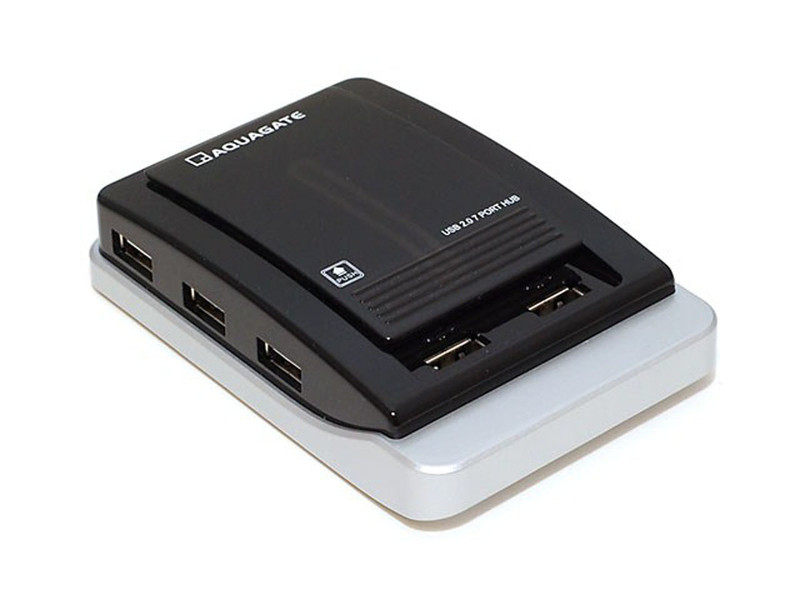 Monoprice 5328 USB 2.0 480Mbit/s Schwarz, Grau Schnittstellenhub
