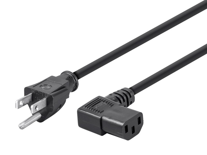 Monoprice 7686 4.5m C13 coupler NEMA 5-15P Black power cable