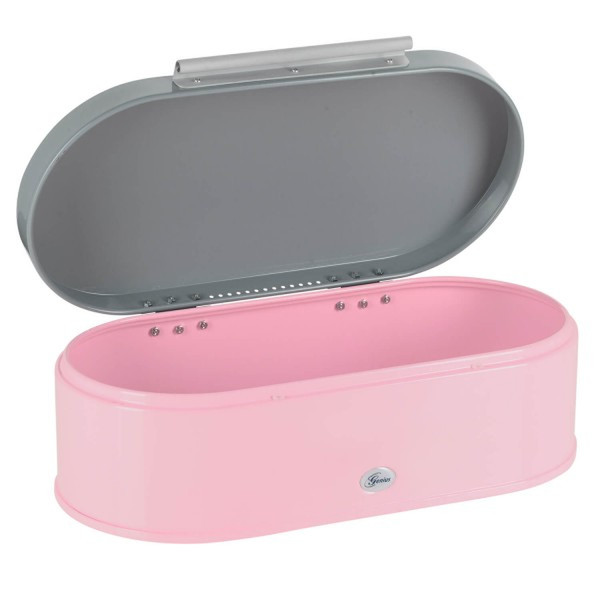 Genius A11232 Oval Pink Steel bread box