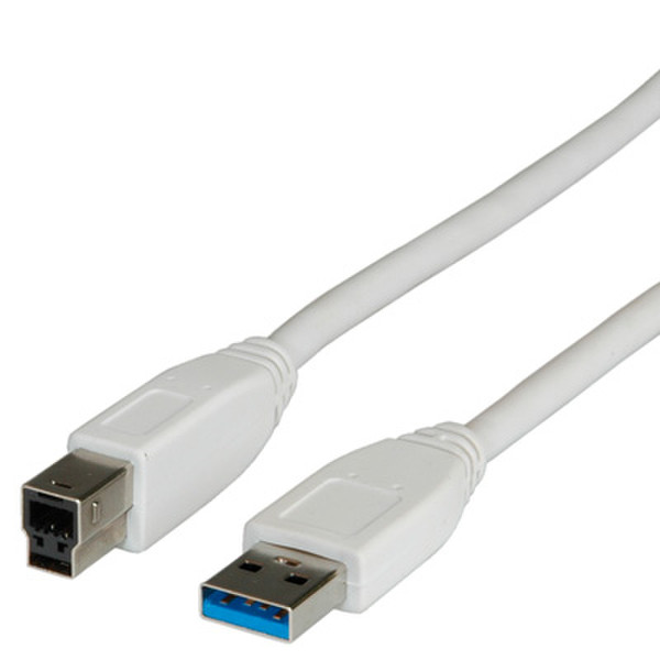 ROLINE USB 3.0 A-B, 1.8M 1.8м USB A USB B Белый кабель USB