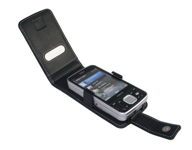 Proporta Alu-Leather Case (Nokia N96 Series) - Flip Type Schwarz