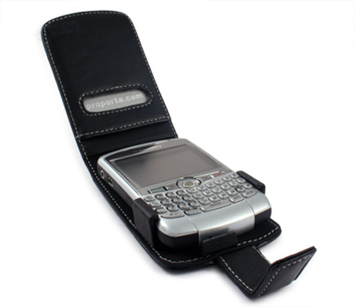 Proporta Alu-Leather Case (BlackBerry Curve 8300 / Curve 8310 / Curve 8320 / Curve 8330) - Flip Type Schwarz