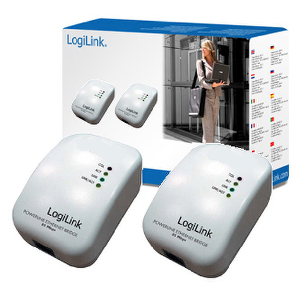 LogiLink Powerline 220 Volt -> RJ45 Adapter 85Мбит/с сетевая карта
