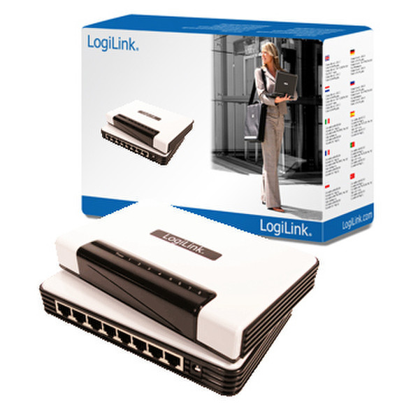 LogiLink Gigabit Desktop Switch 8-Port Неуправляемый Белый