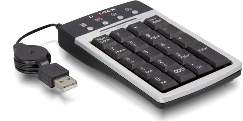 DeLOCK USB Keypad USB QWERTY Черный клавиатура