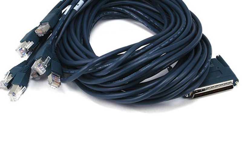 Monoprice 1199 1.8m HD68M 8 x RJ45 Black serial cable