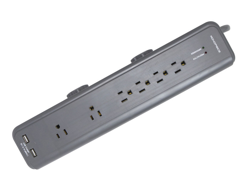 Monoprice 10999 6AC outlet(s) 1.8m Grey surge protector