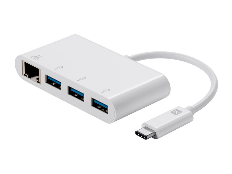 Monoprice 14503 USB 3.0 (3.1 Gen 1) Type-C Белый хаб-разветвитель