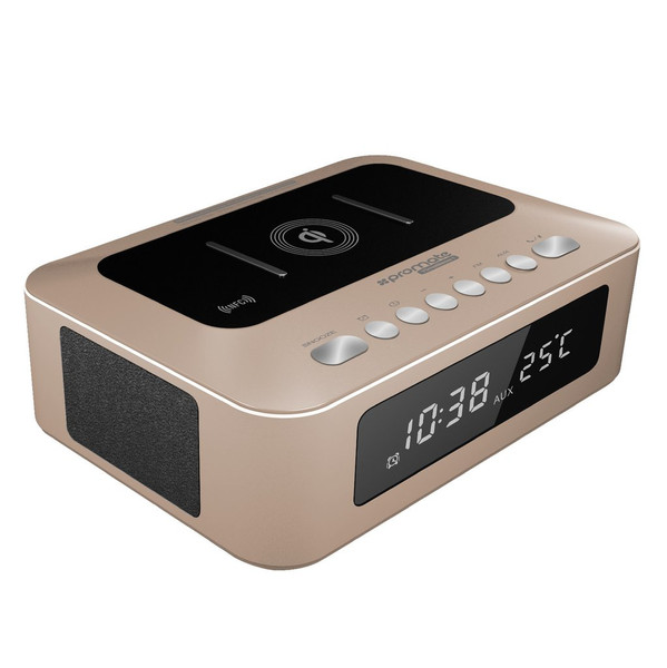 Promate TimeBase-1 Stereo portable speaker 5W Rechteck Gold