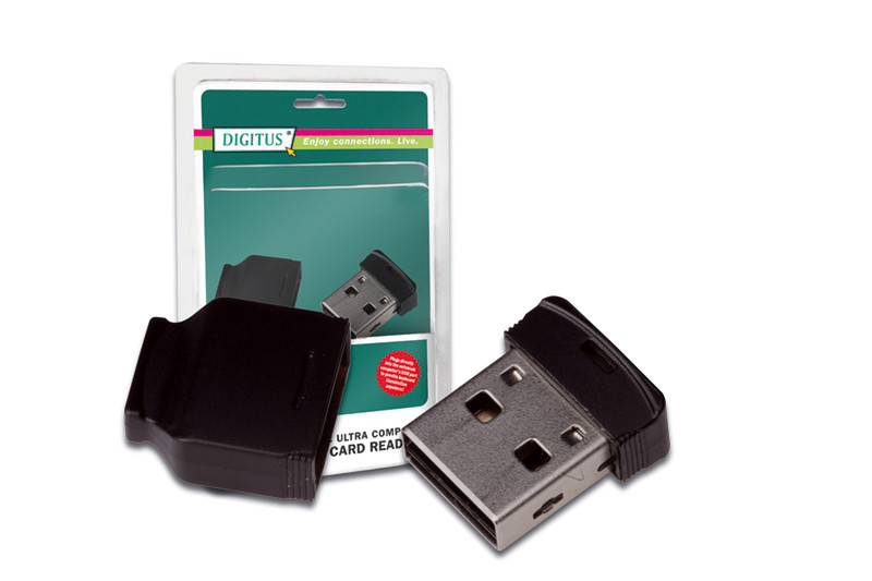 Digitus Micro SDHC USB Card Reader Black card reader