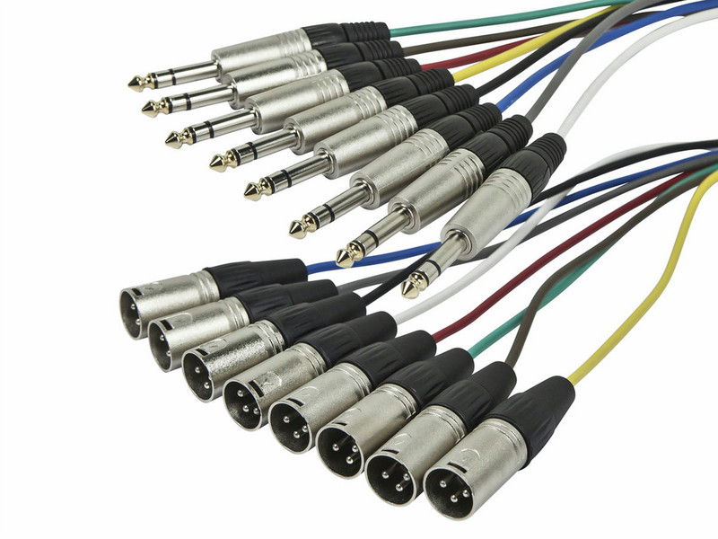 Monoprice 601297 3m 8 x 6.35mm TRS 8 x XLR (3-pin) Schwarz Audio-Kabel