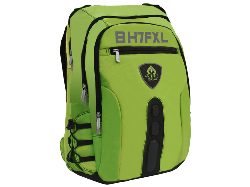 KeepOut BK7F Faux leather,Nylon Black/Green backpack
